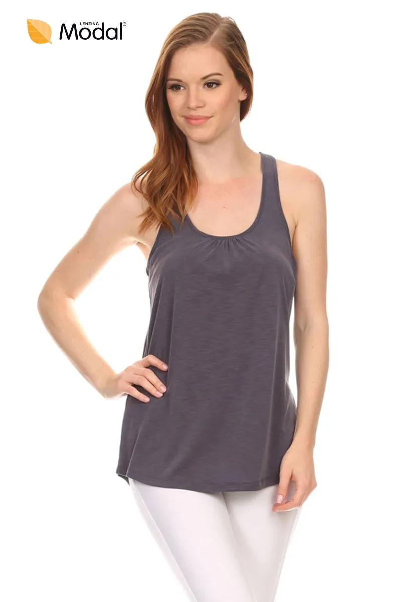 Scoop Neck Racerback Knit Tank Top