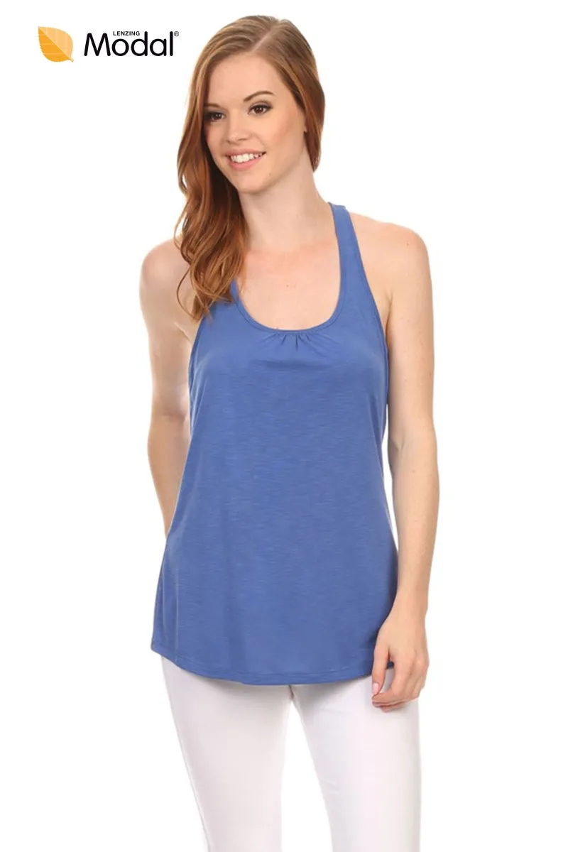 Scoop Neck Racerback Knit Tank Top