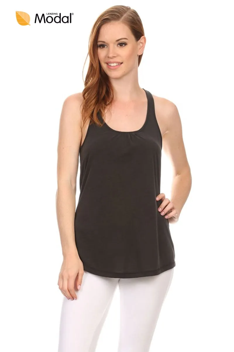 Scoop Neck Racerback Knit Tank Top