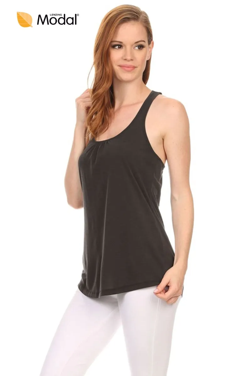 Scoop Neck Racerback Knit Tank Top