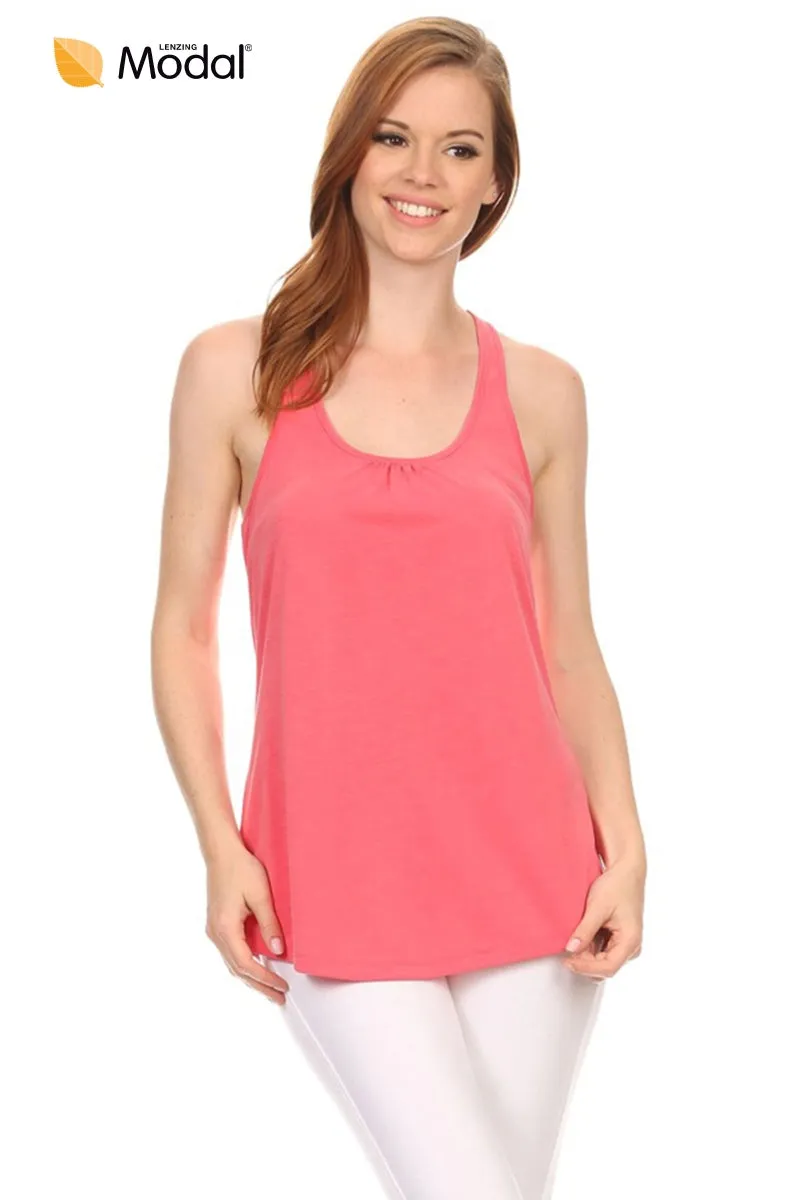 Scoop Neck Racerback Knit Tank Top
