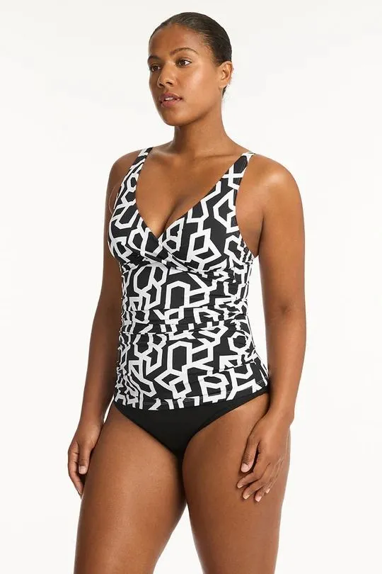 SEA LEVEL- LADIES DECO CROSS FRONT TANKINI
