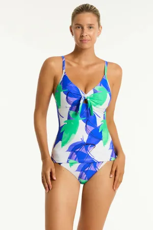 SEA LEVEL- WOMEN'S SUBLIME TIE FRONT DD/E CUP TANKINI TOP