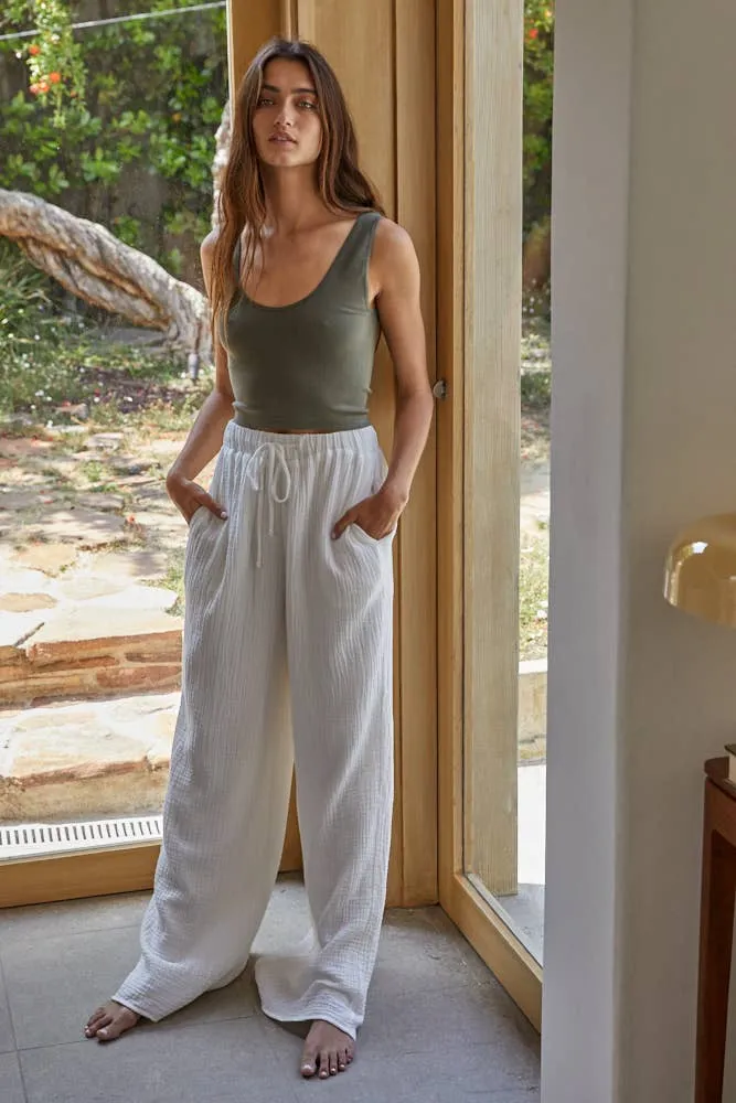 Seamless Ribbed U-V Neck Crop Tank Top