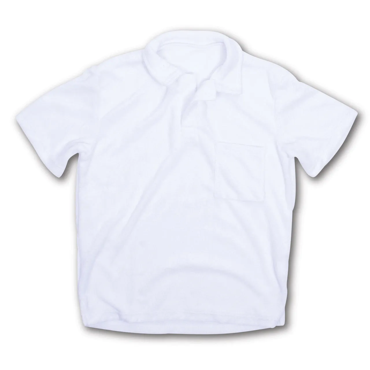 Shade Critters- White Boys Terry Polo Top