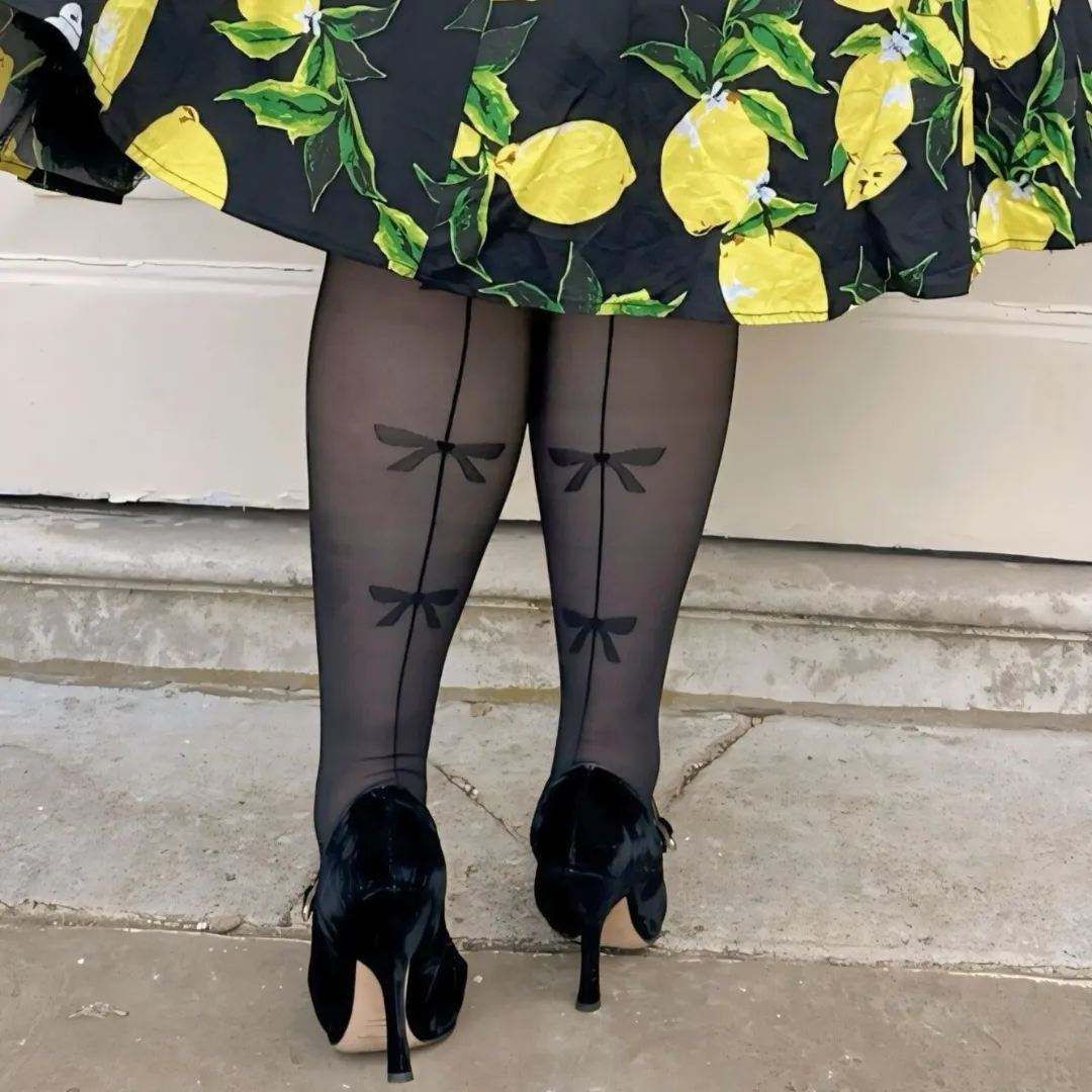 Sheer Back Bow Seamed Tights SALE!
