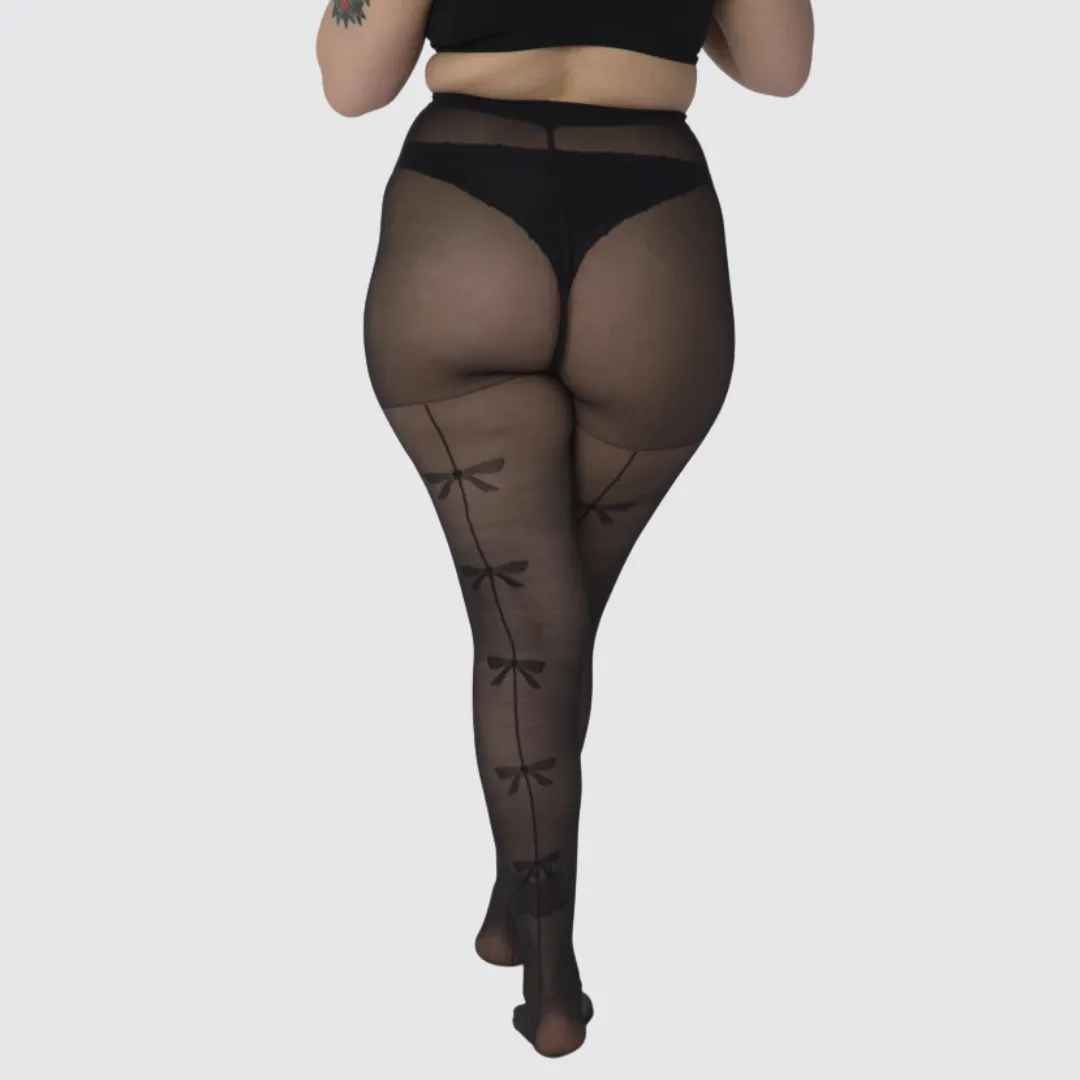 Sheer Back Bow Seamed Tights SALE!