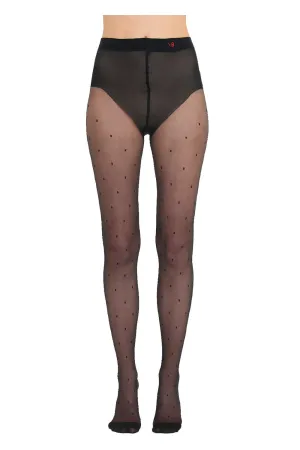 Sheer Black Polka Dot Tights