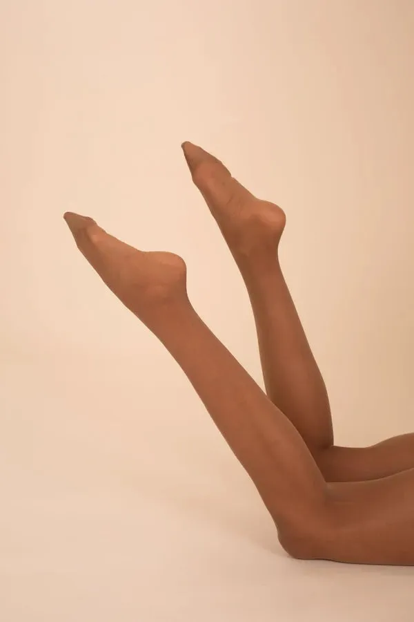 Sheer Contour Tights - Caramel
