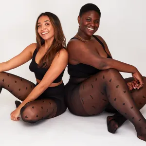 Sheer Heart Tights Black