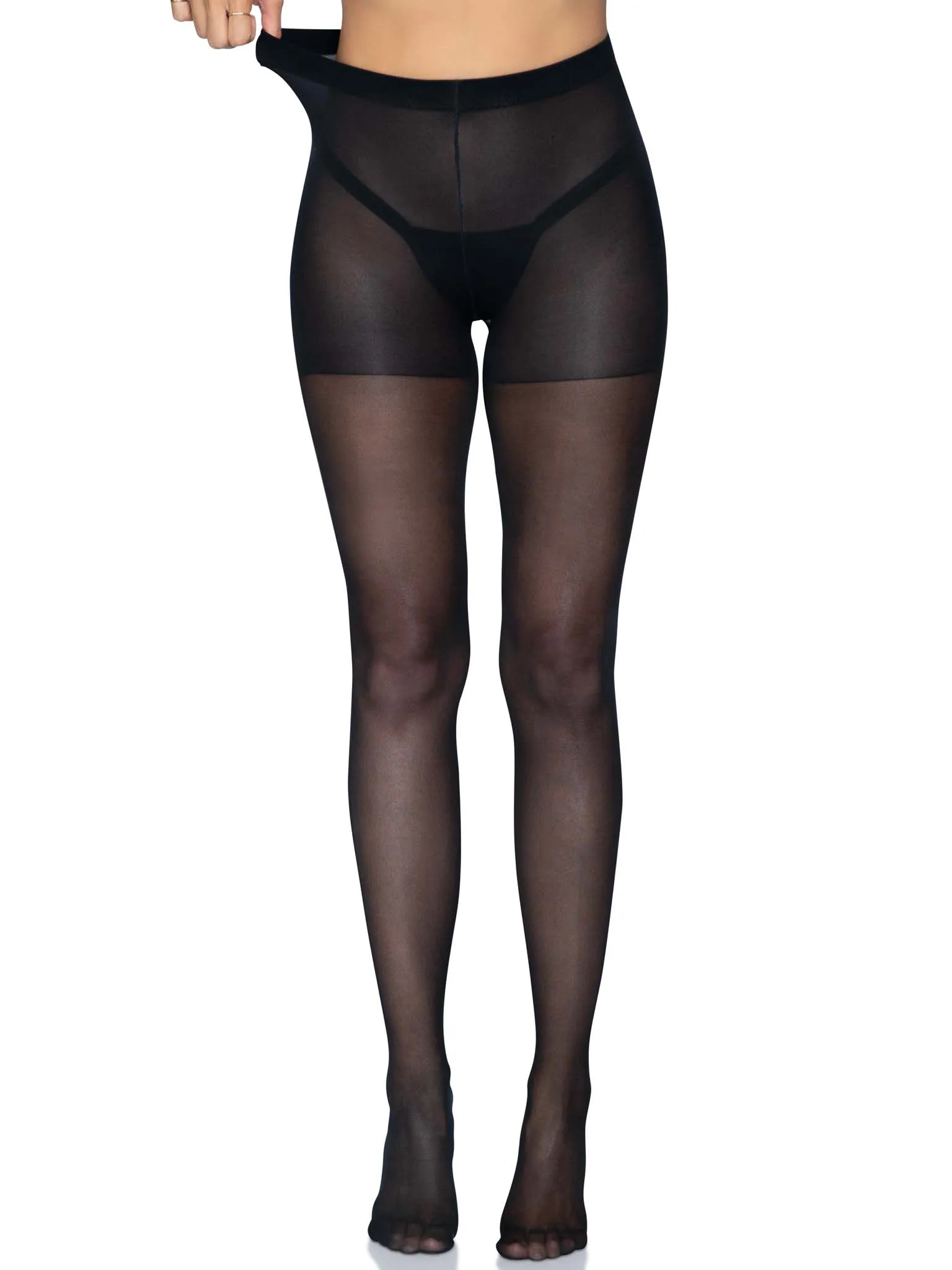 Sheer Open Butt Crotchless Pantyhose - One Size -  Pantyhose - One Size -  Black