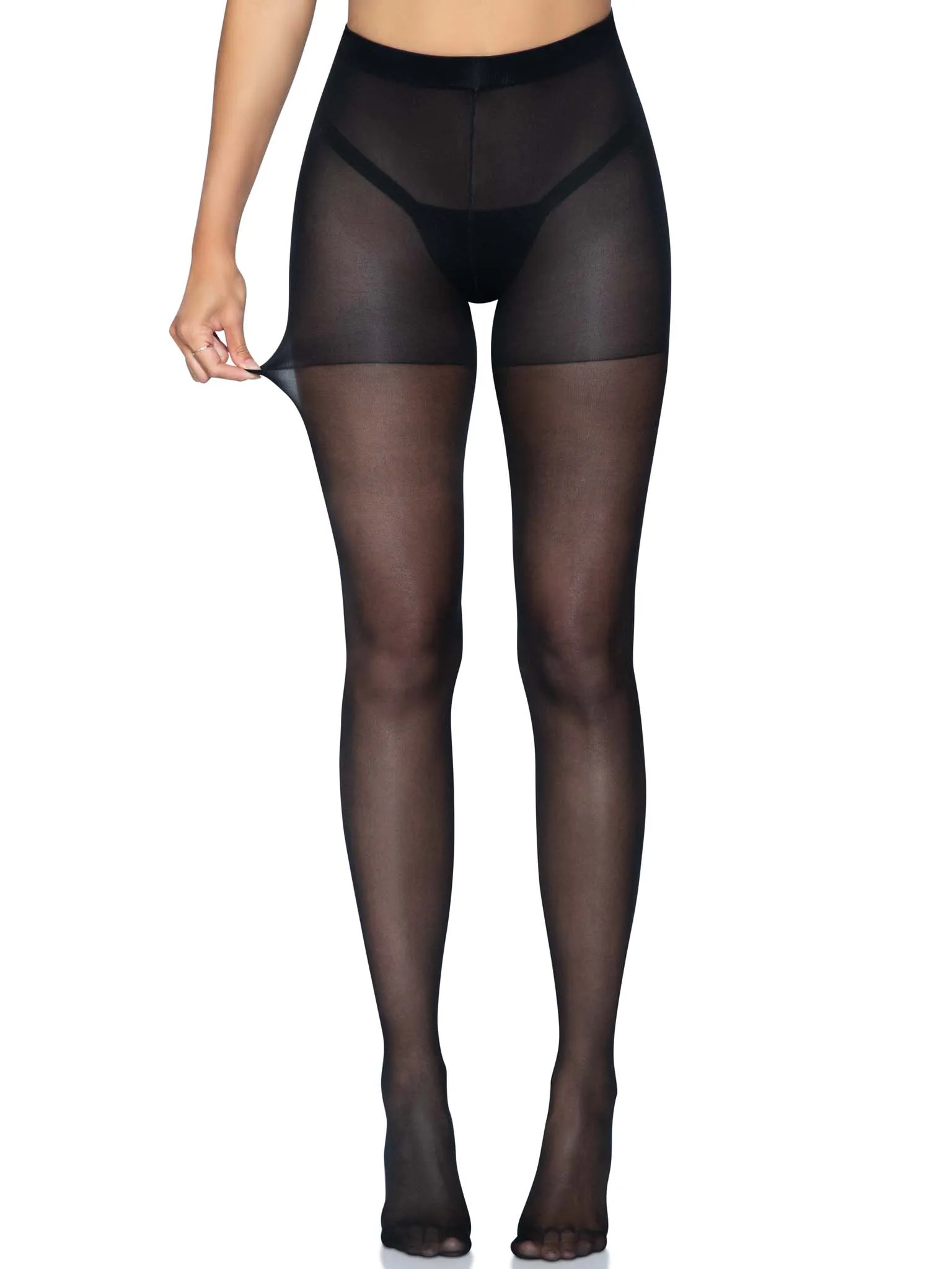 Sheer Open Butt Crotchless Pantyhose - One Size -  Pantyhose - One Size -  Black