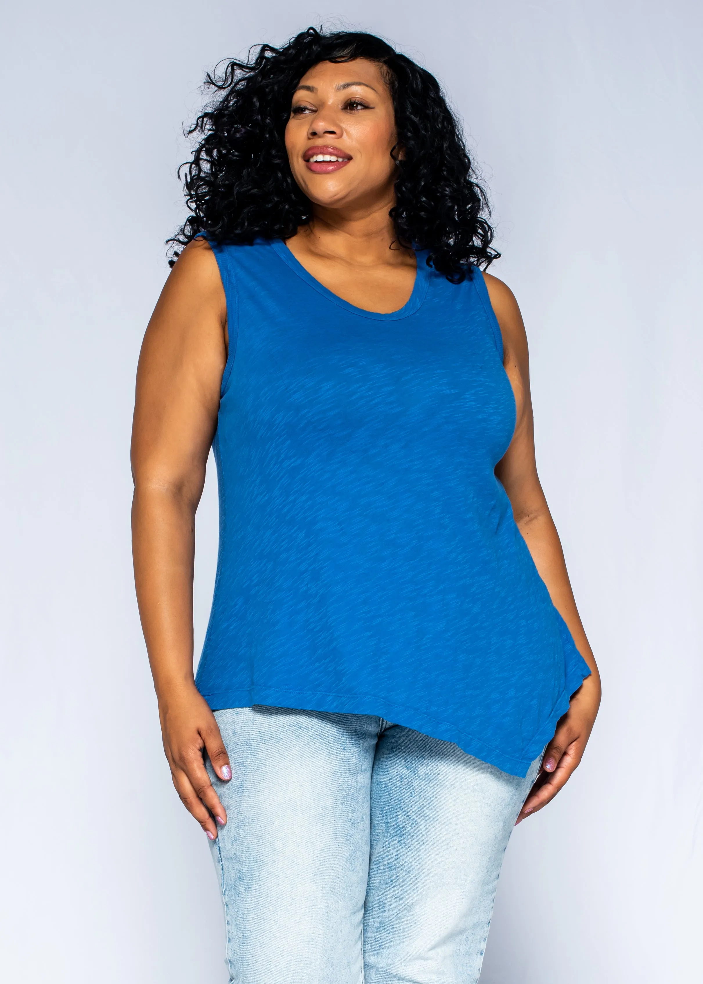 Shell Tunic Double Slant Hem Top