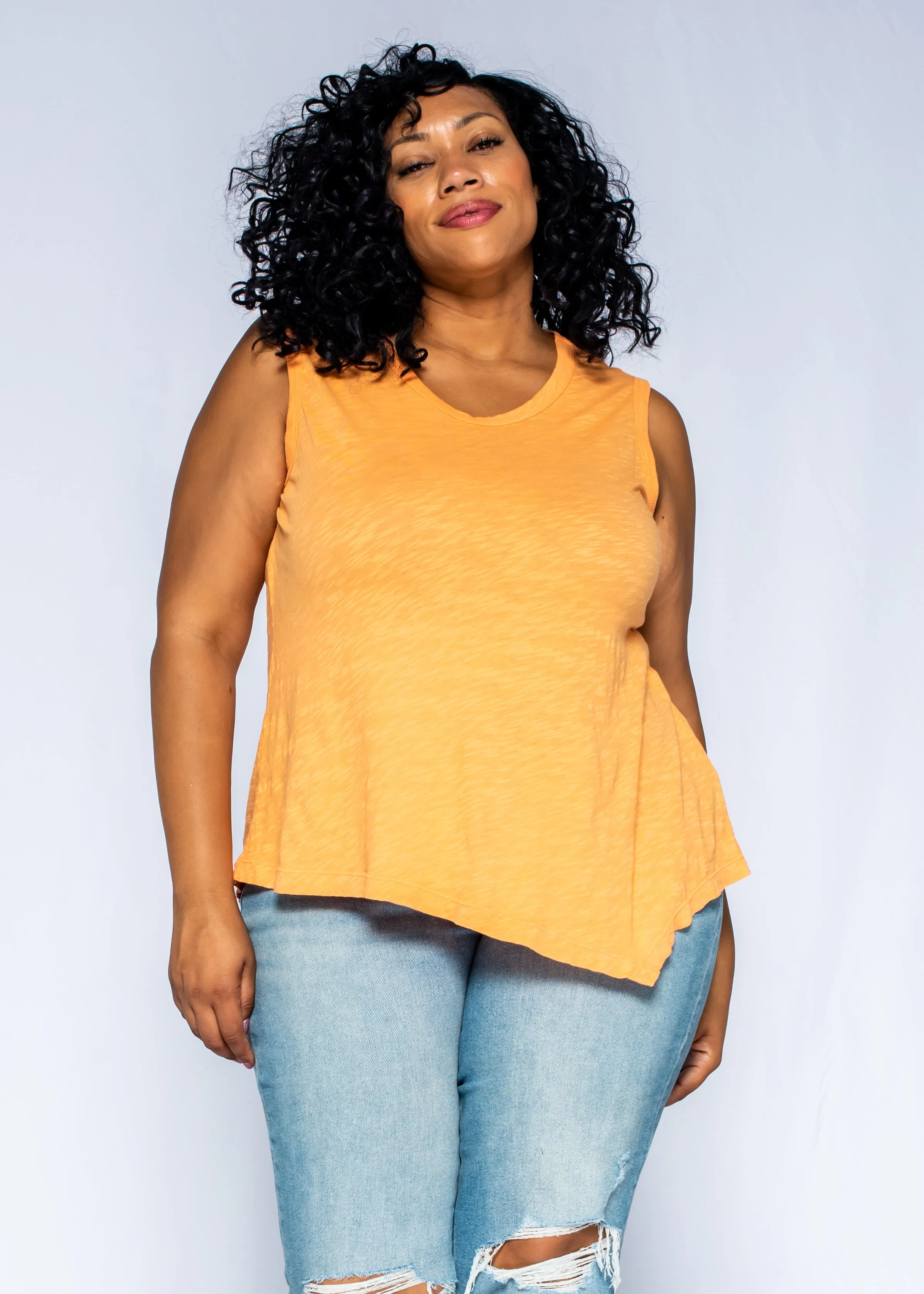 Shell Tunic Double Slant Hem Top