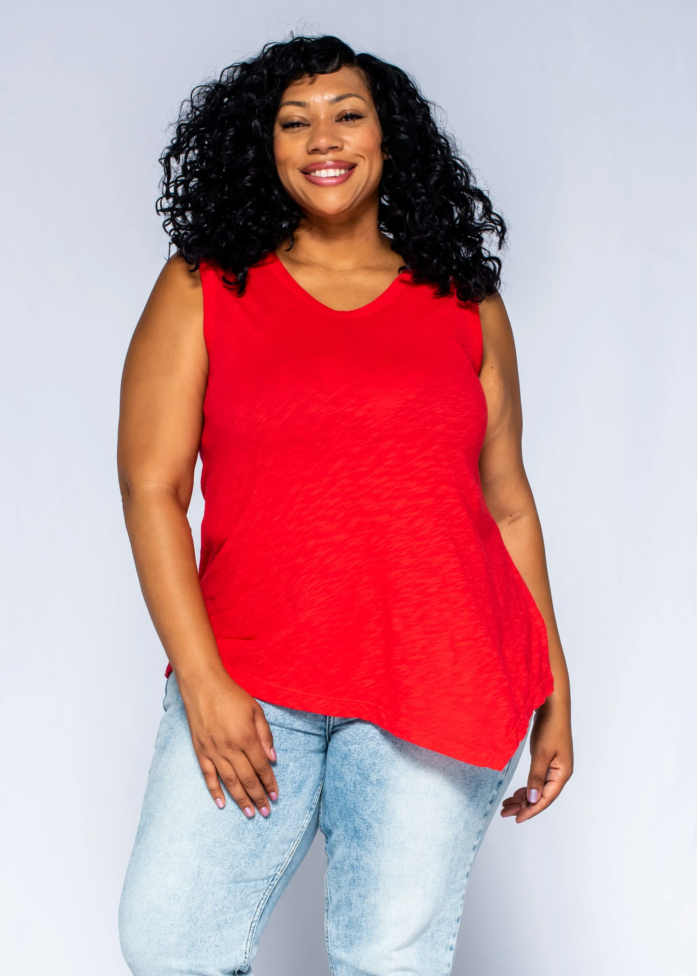 Shell Tunic Double Slant Hem Top