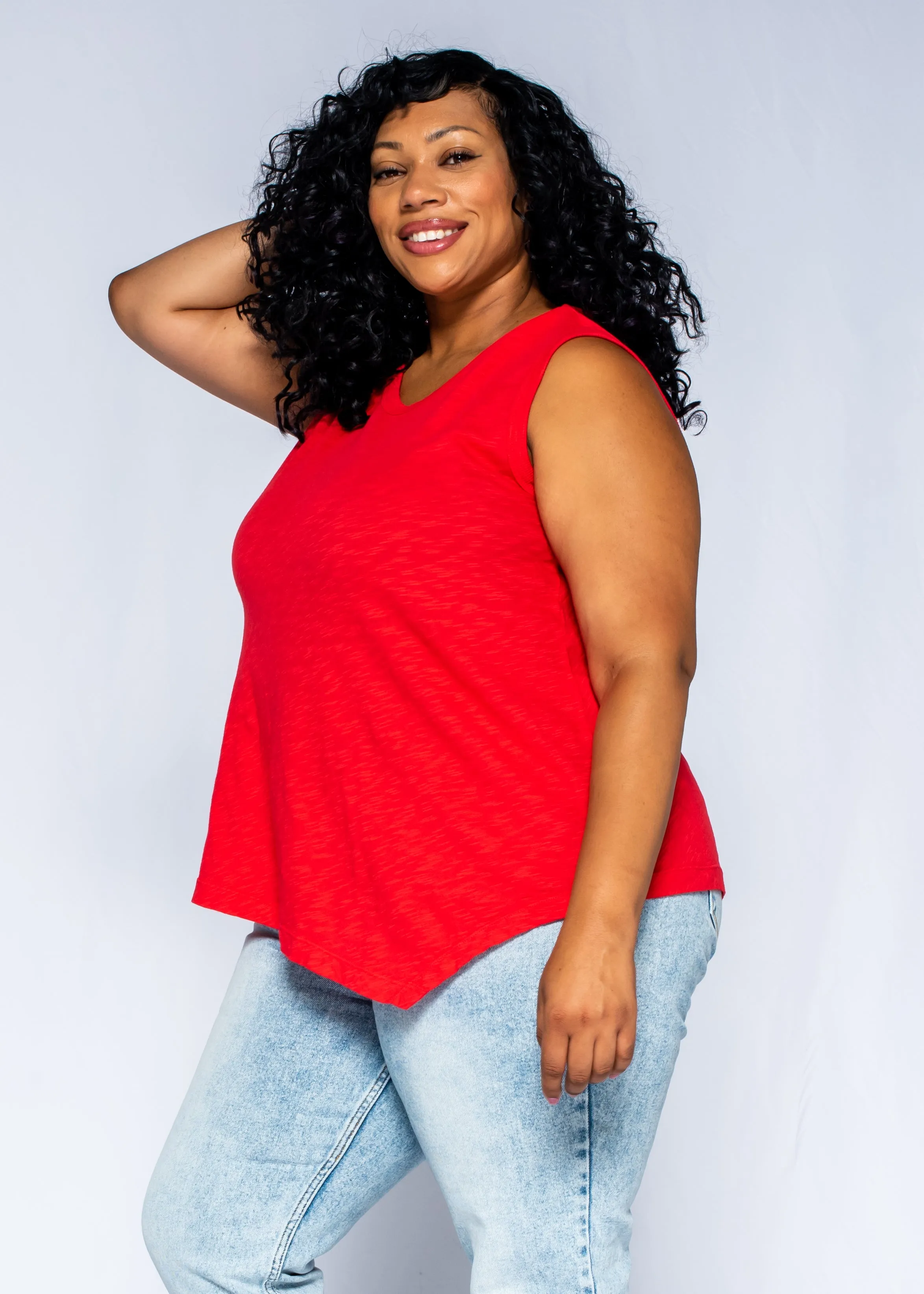 Shell Tunic Double Slant Hem Top