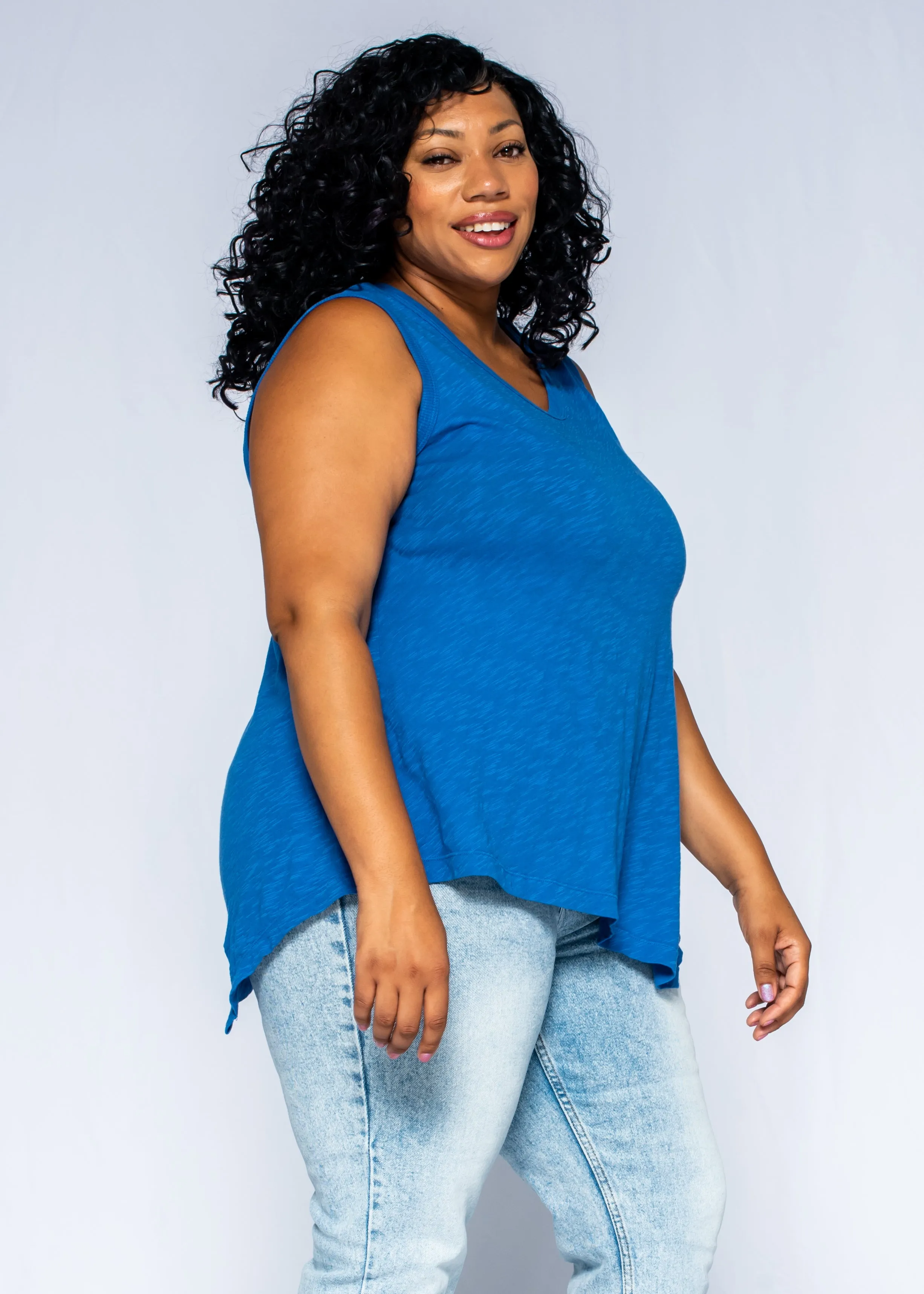Shell Tunic Double Slant Hem Top