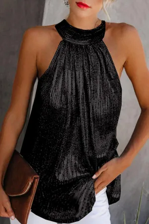 Shiny Halter Neck Camisole (3 Colors)