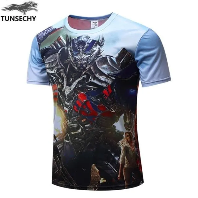 Short Sleeve Hot Captain Inspired Comic Book America Superhero Printed T-Shirt