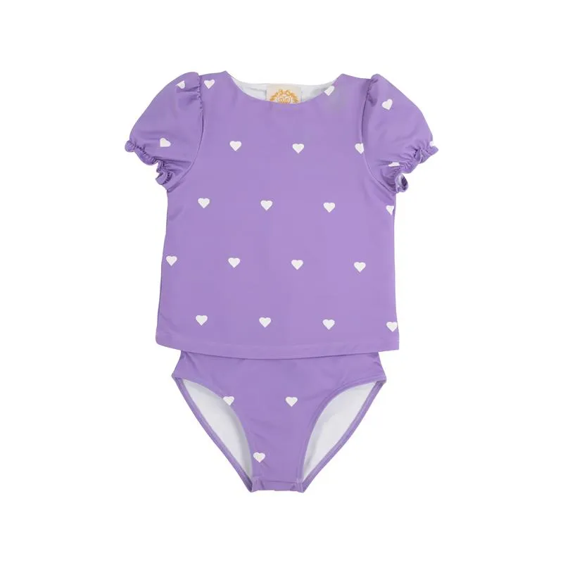 Short Sleeve Snorkel Tour Tankini - Heart Eyes (Palisades Purple)