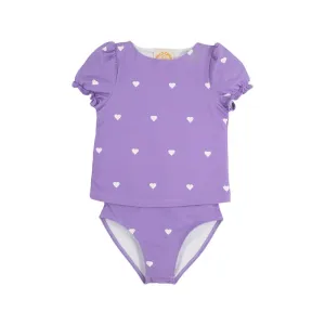 Short Sleeve Snorkel Tour Tankini - Heart Eyes (Palisades Purple)