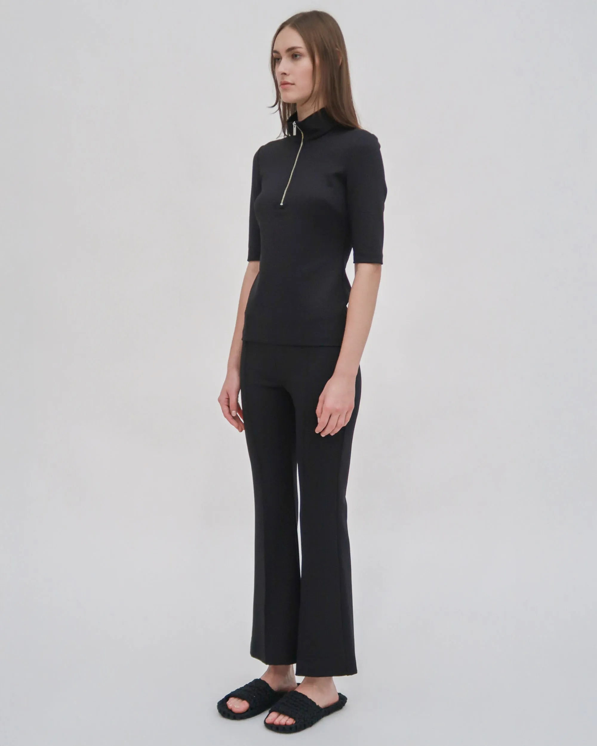 SHORT SLEEVE ZIP-UP POLO