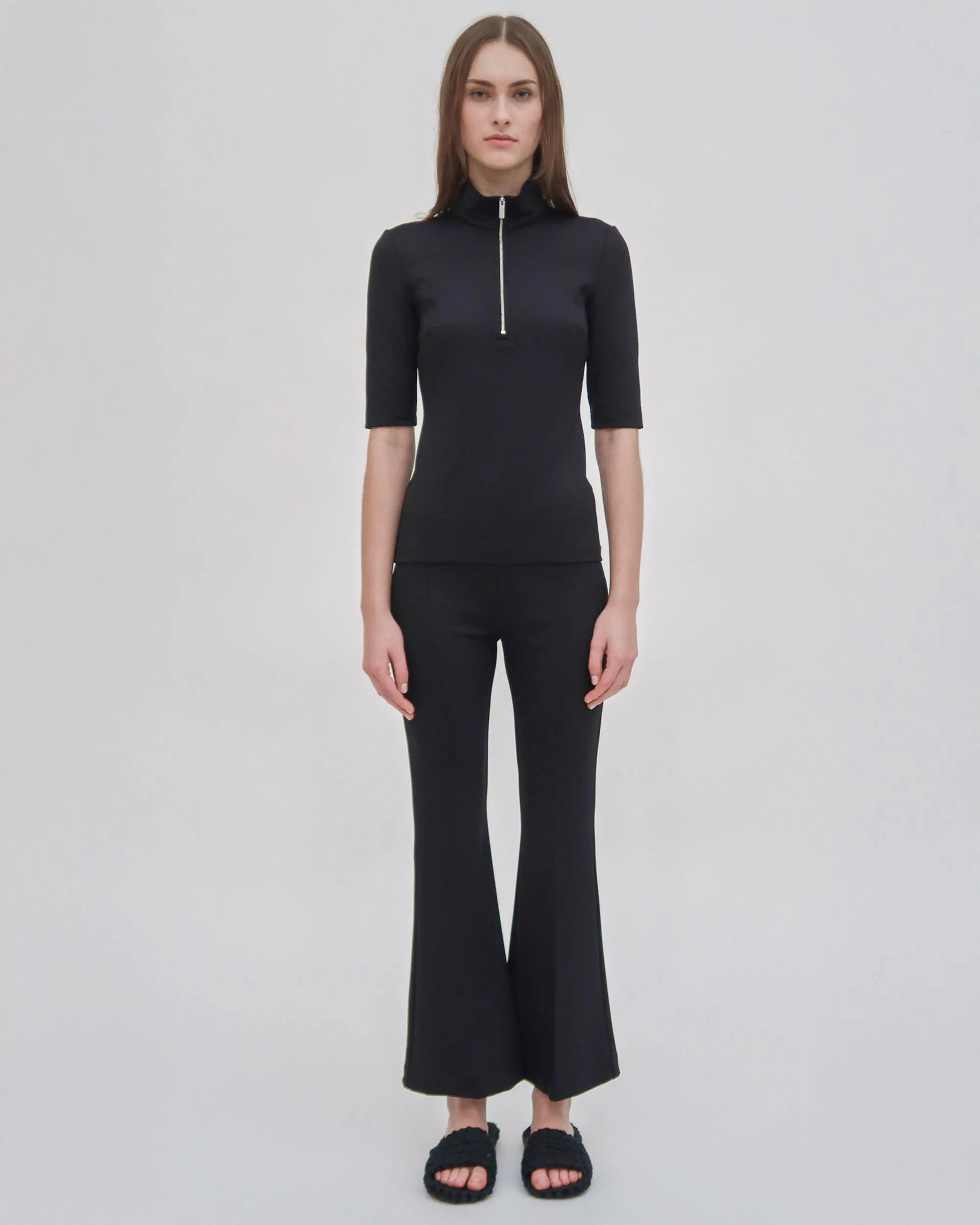 SHORT SLEEVE ZIP-UP POLO
