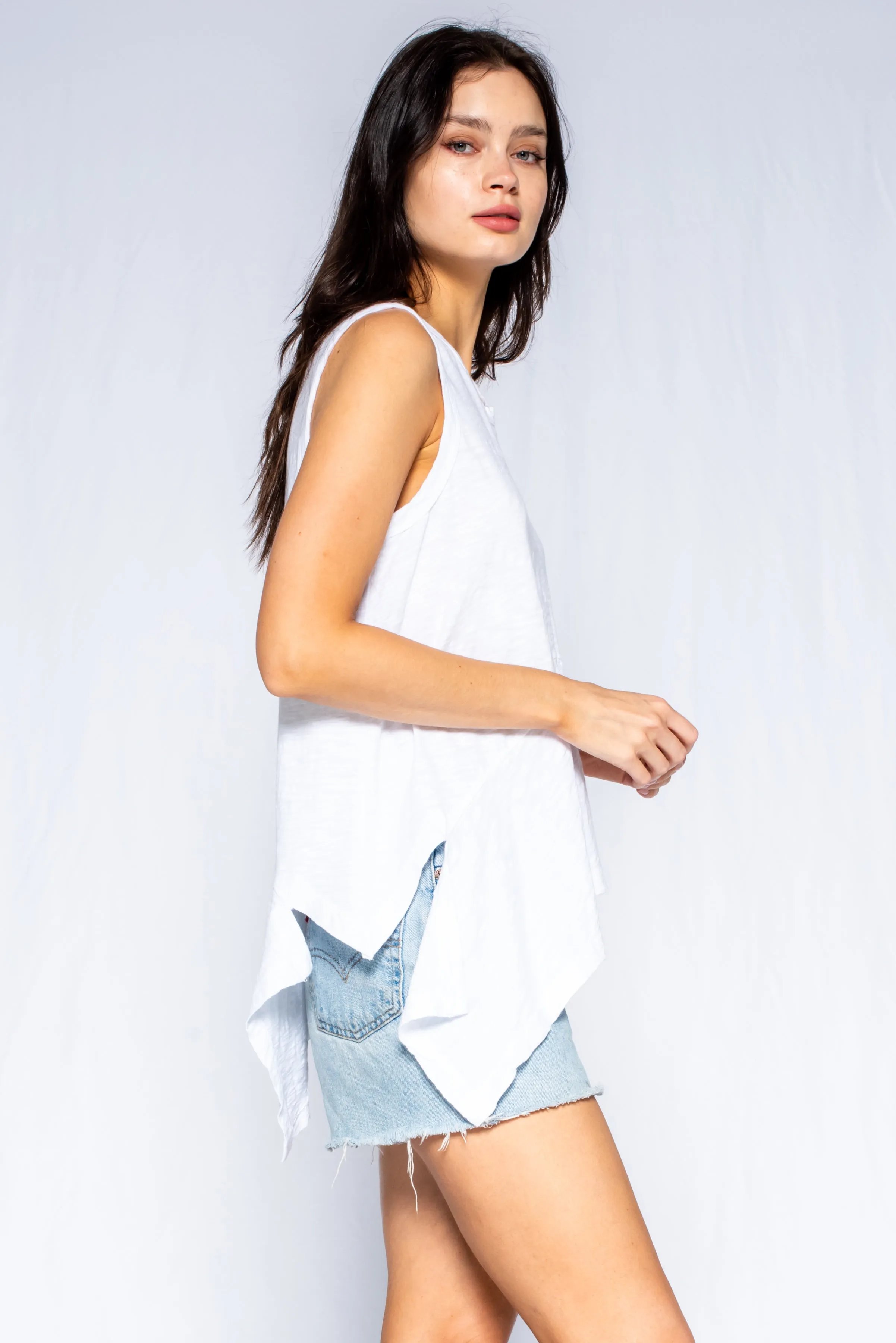 Shrunken Crew Shell Novelty Hem