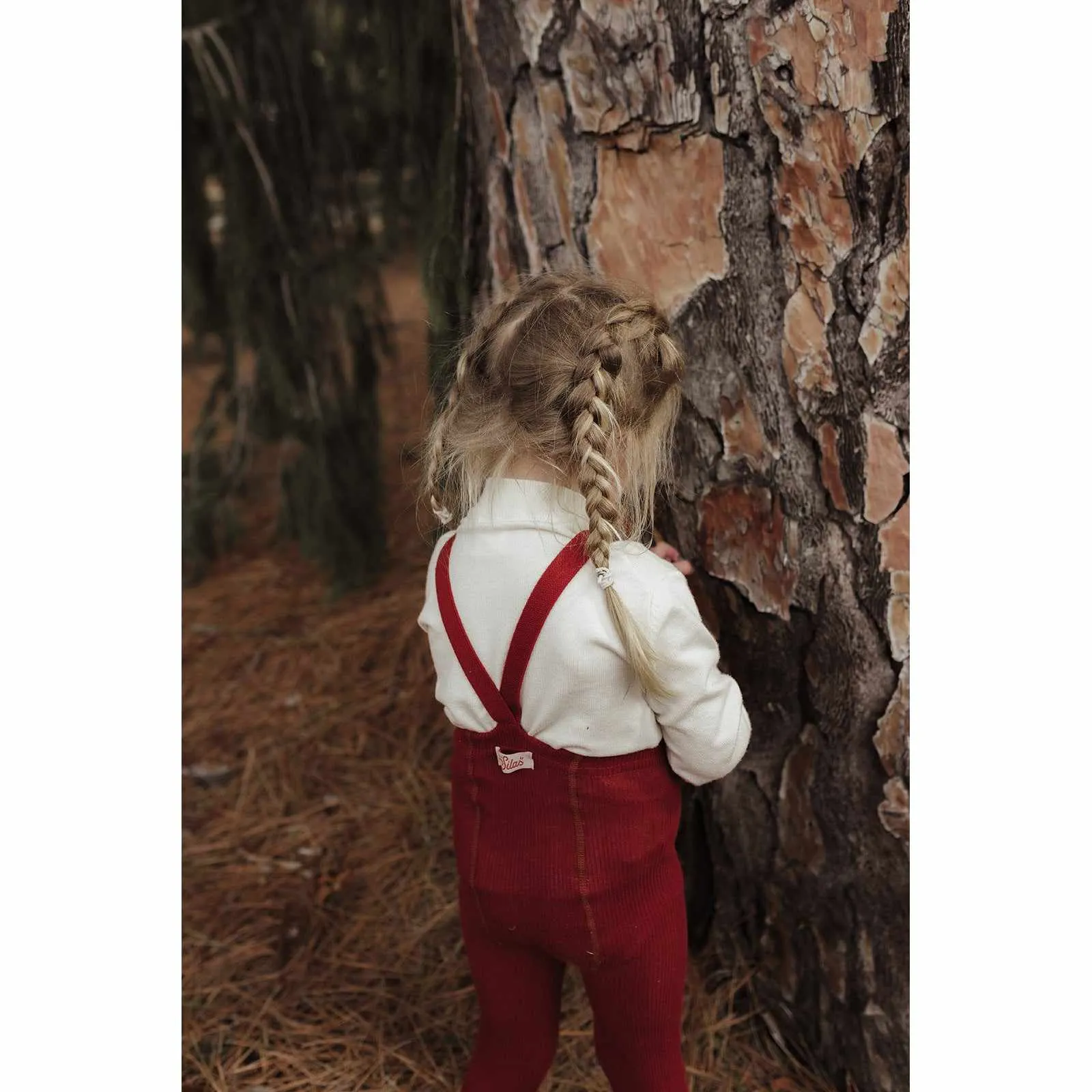 Silly Silas - Footed cotton tights with braces - Maple Leaf