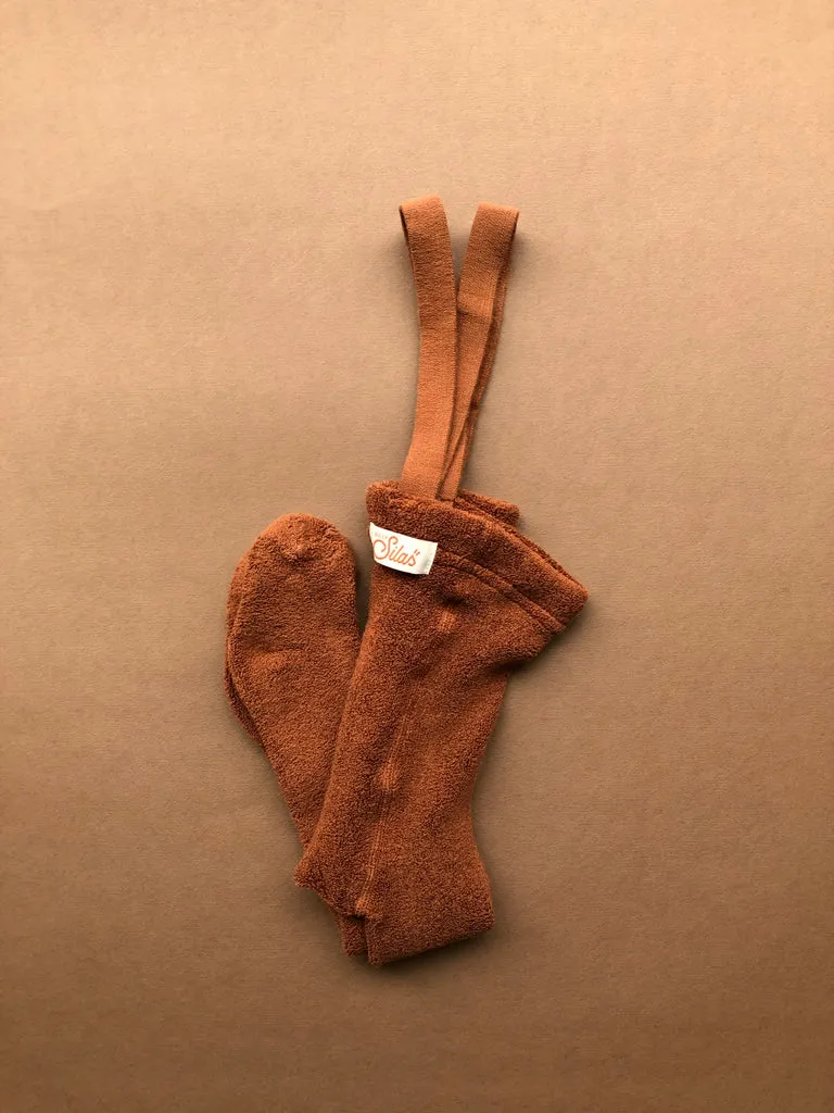 Silly Silas Teddy Warmy Footed Cotton Tights - Cinnamon
