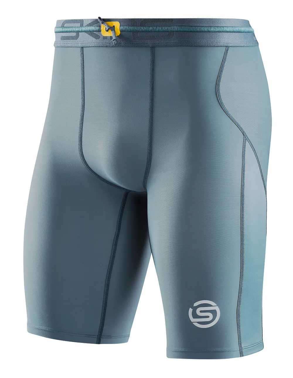 SKINS Men's Compression Half Tights 3-Series - Blue Grey