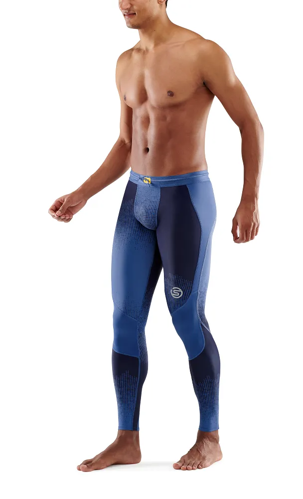 Skins Men's Compression Long Tights 3-Series - Dot Fade Blue