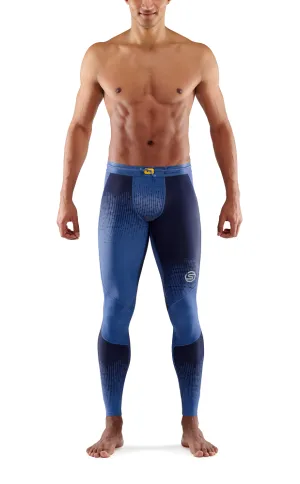 Skins Men's Compression Long Tights 3-Series - Dot Fade Blue