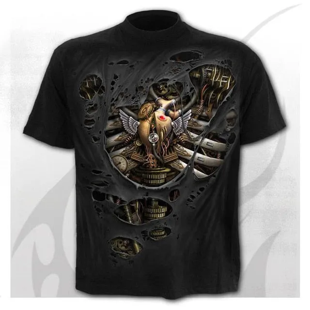 Skull Men's T-Shirts Men's Hip Hop 3D Shirts Horror O-Neck T-shirt Summer Fashion Tops Boys Clothing Large Size Street Clothing