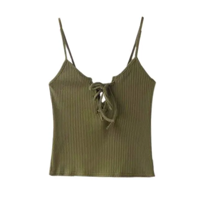 Slay women Harajuku front cross bandage strappy bustier crop top tank bralette brandy melville Camis Good-looking