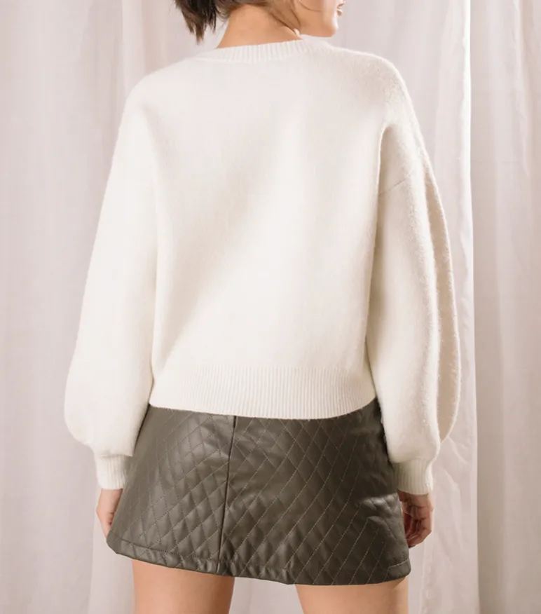 Smiley Face Shrunken Sweater