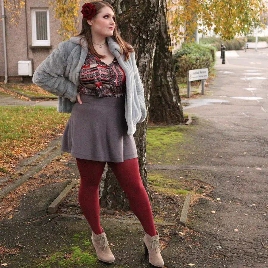 SNAG Opaque Burgundy Tights