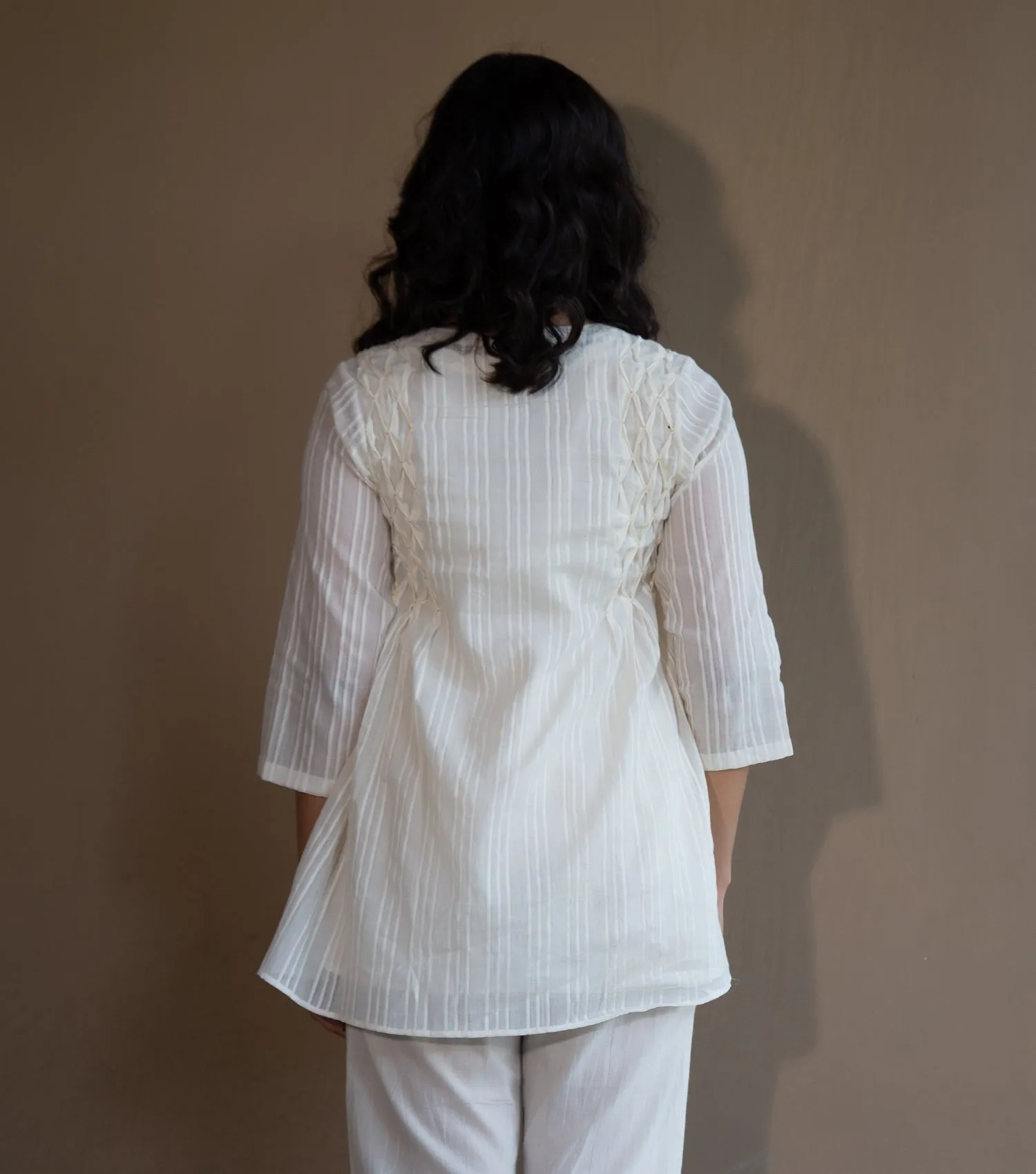 SOFT BREEZE COTTON SMOCKING TUNIC