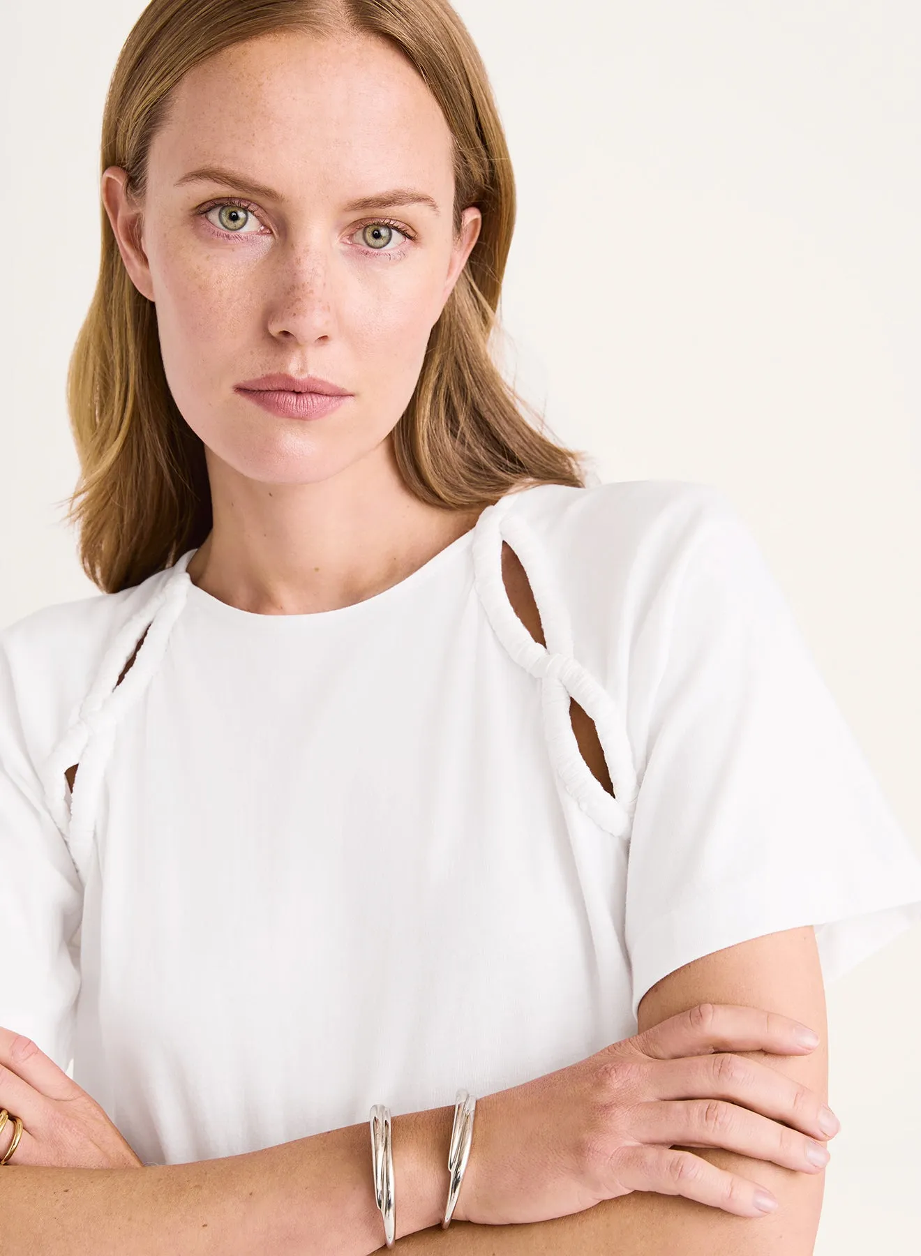 Solace Jersey Top in White