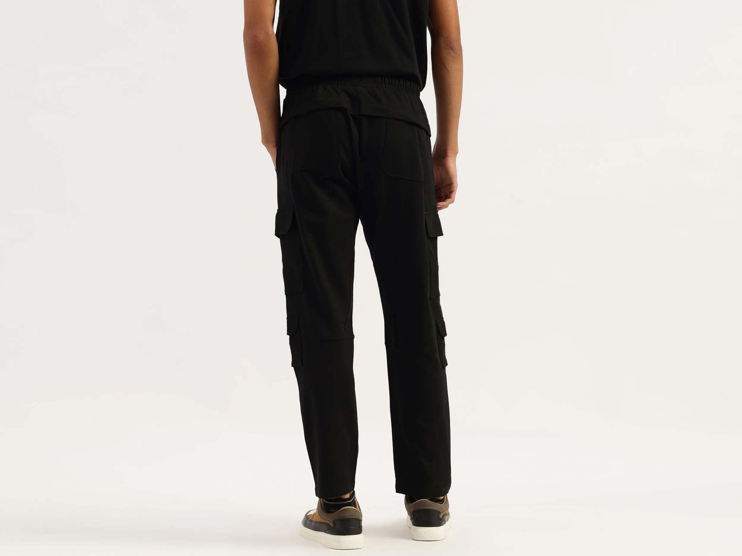 Solid Cargo Fit Trousers