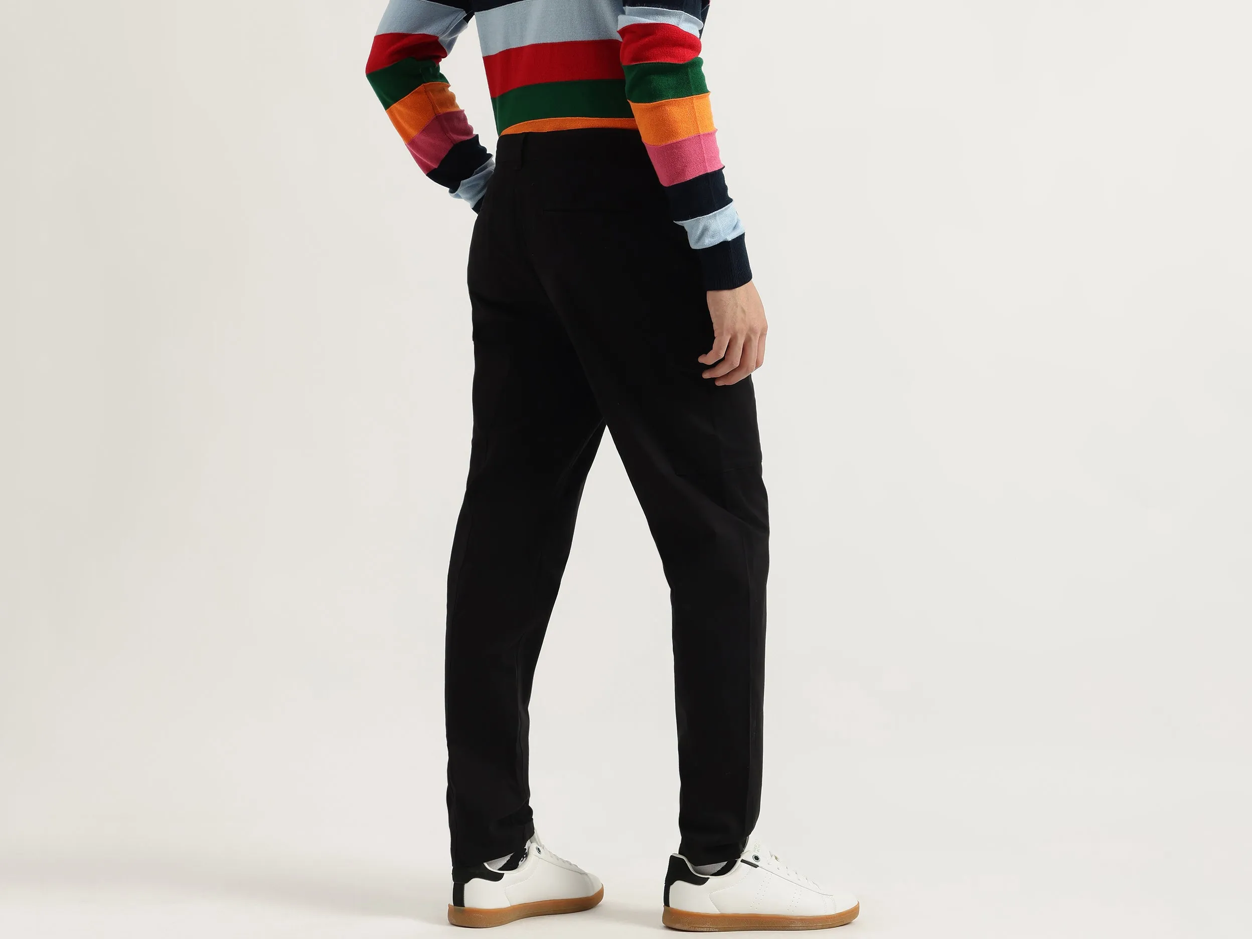 Solid Cargo Fit Trousers