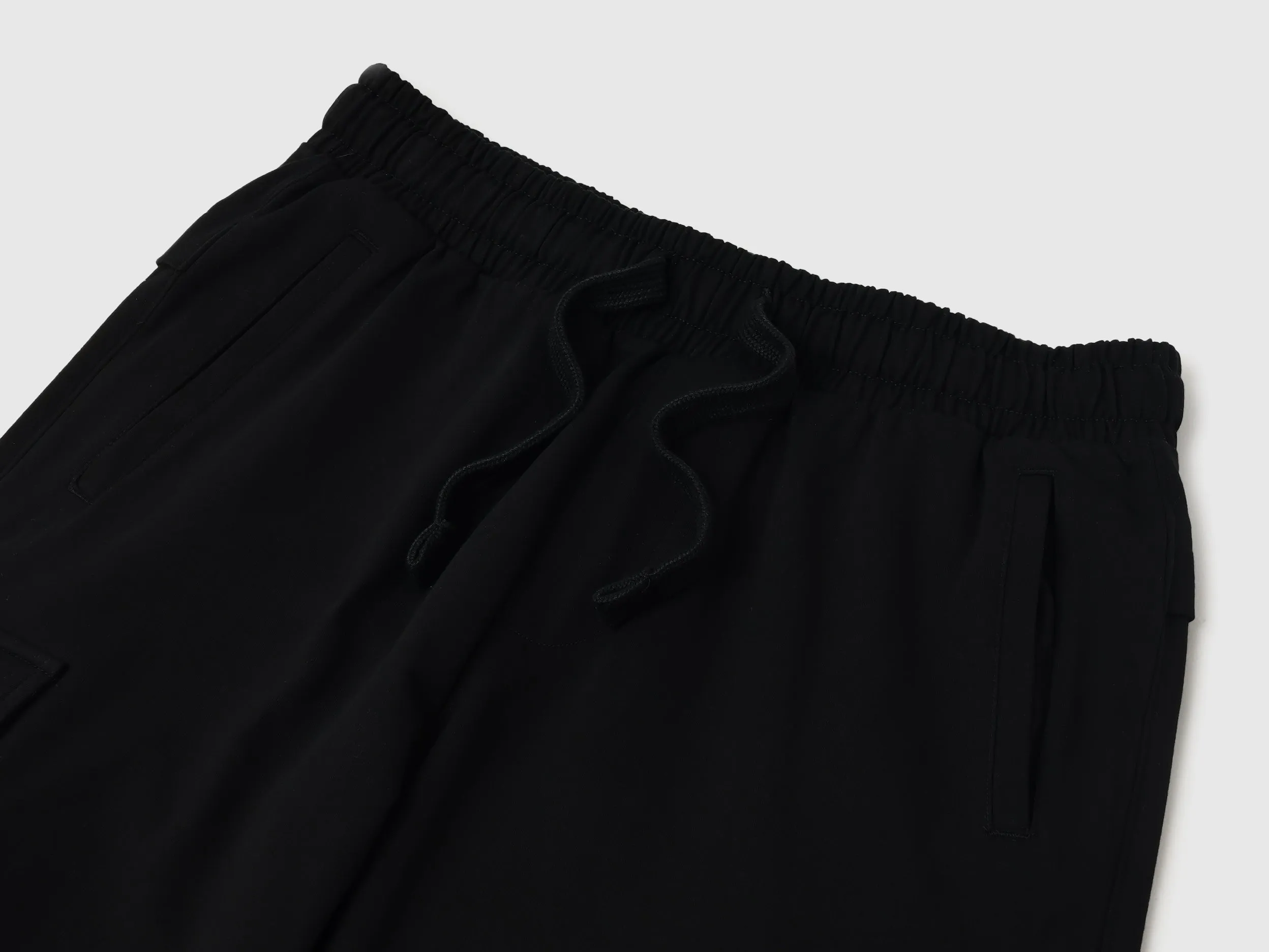 Solid Cargo Fit Trousers