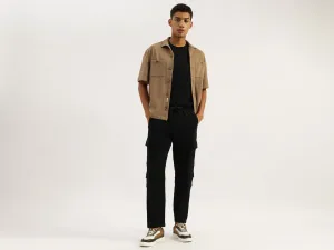 Solid Cargo Fit Trousers