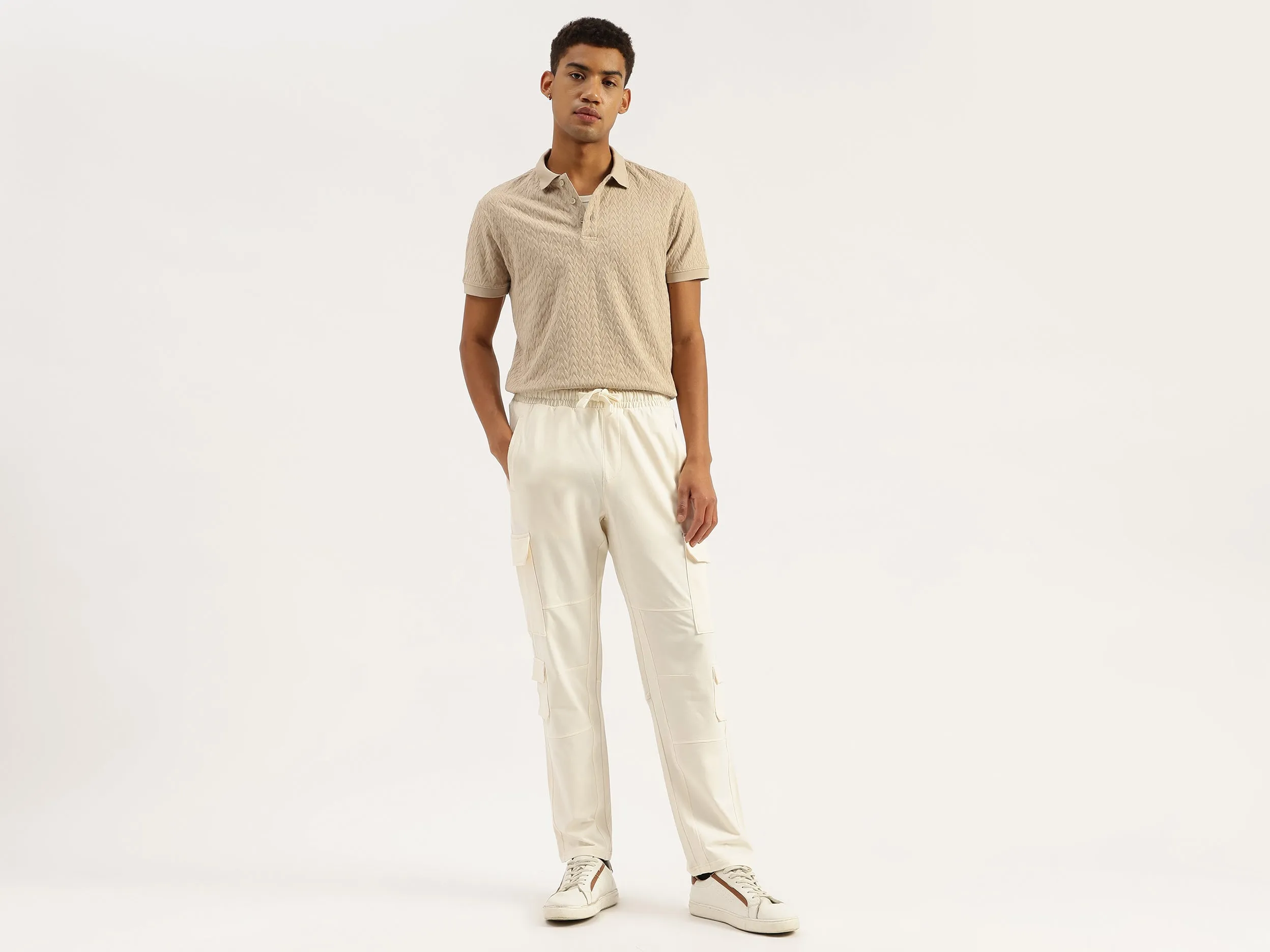 Solid Cargo Fit Trousers