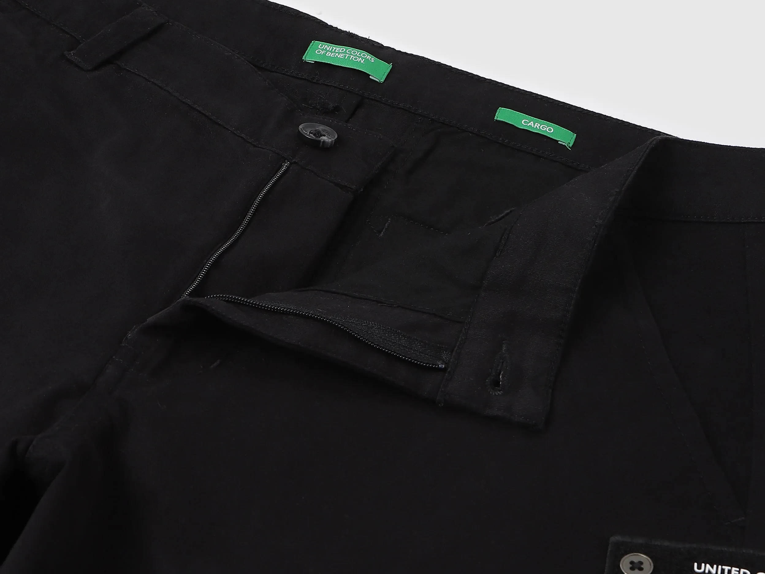 Solid Cargo Fit Trousers