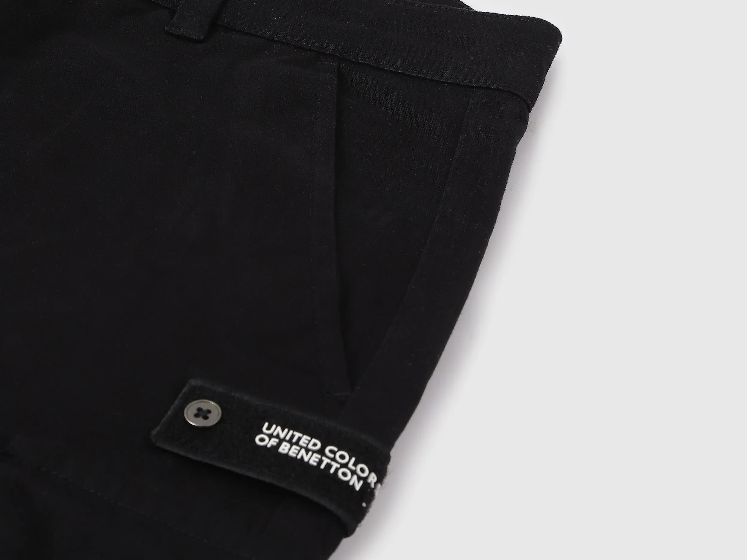 Solid Cargo Fit Trousers