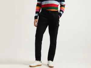 Solid Cargo Fit Trousers
