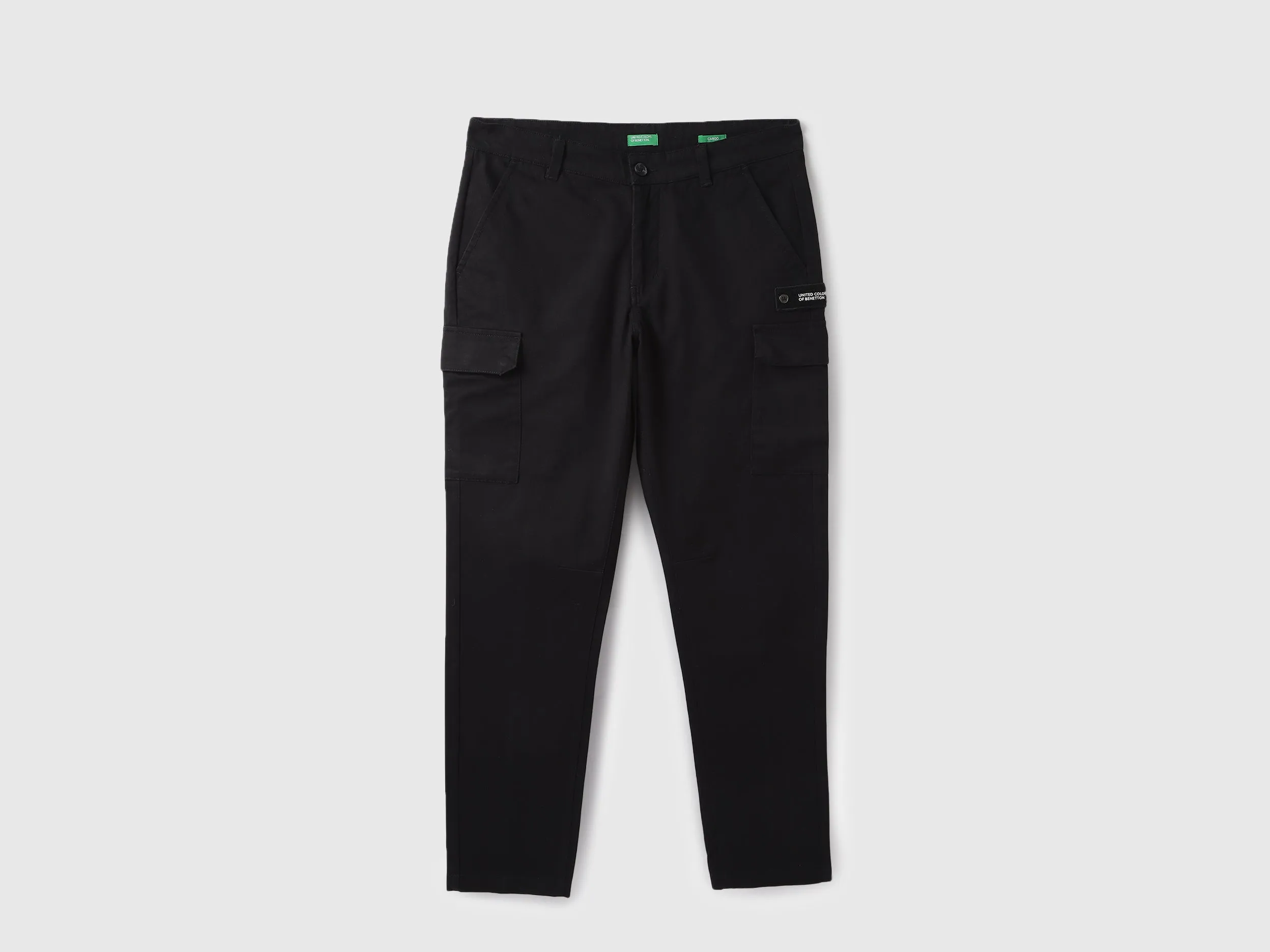 Solid Cargo Fit Trousers