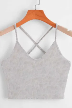 Solid Criss Cross Crop Cami