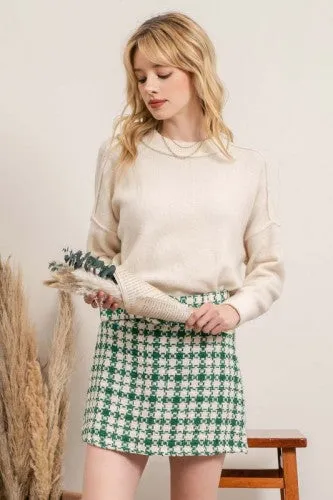 Solid Knit Pullover Sweater
